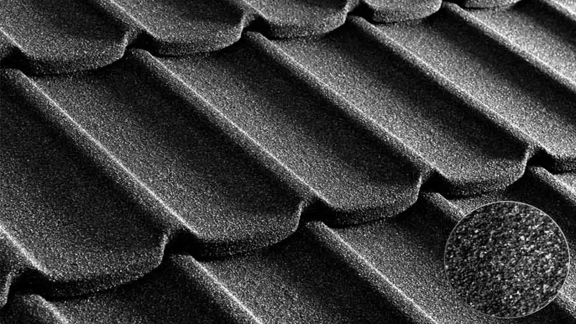 Композитная черепица 3 мм 2.2х1.05 м  2.2х1.05 м черный глянец